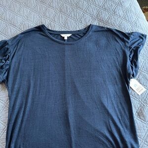 NWT. Time and Tru Relaxed Fit Top With Flutter Sleeves. Size Large.